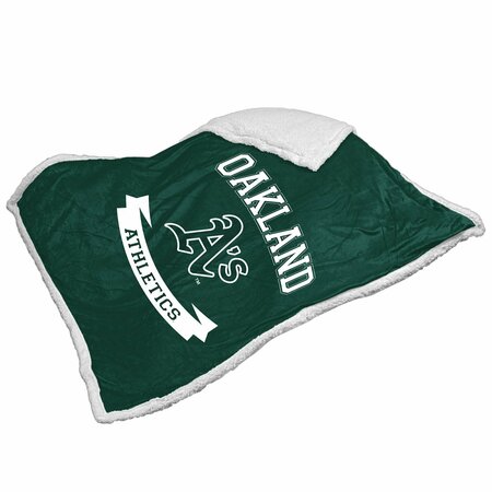 LOGO BRANDS Oakland Athletics Printed Sherpa Blanket 521-24P